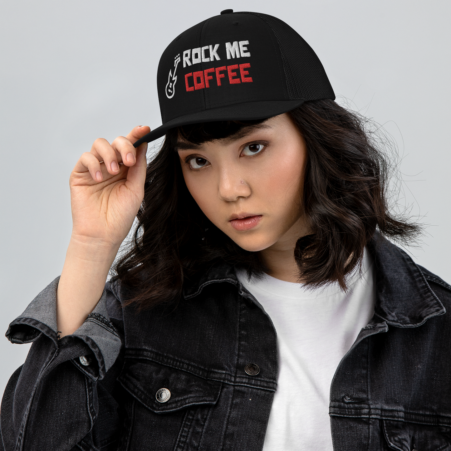 ROCK ME COFFEE/GUITAR - Trucker Cap