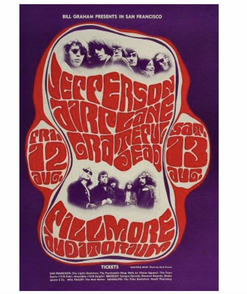 Jefferson Airplane -Grateful Dead - Poster - Signed by Signe Anderson