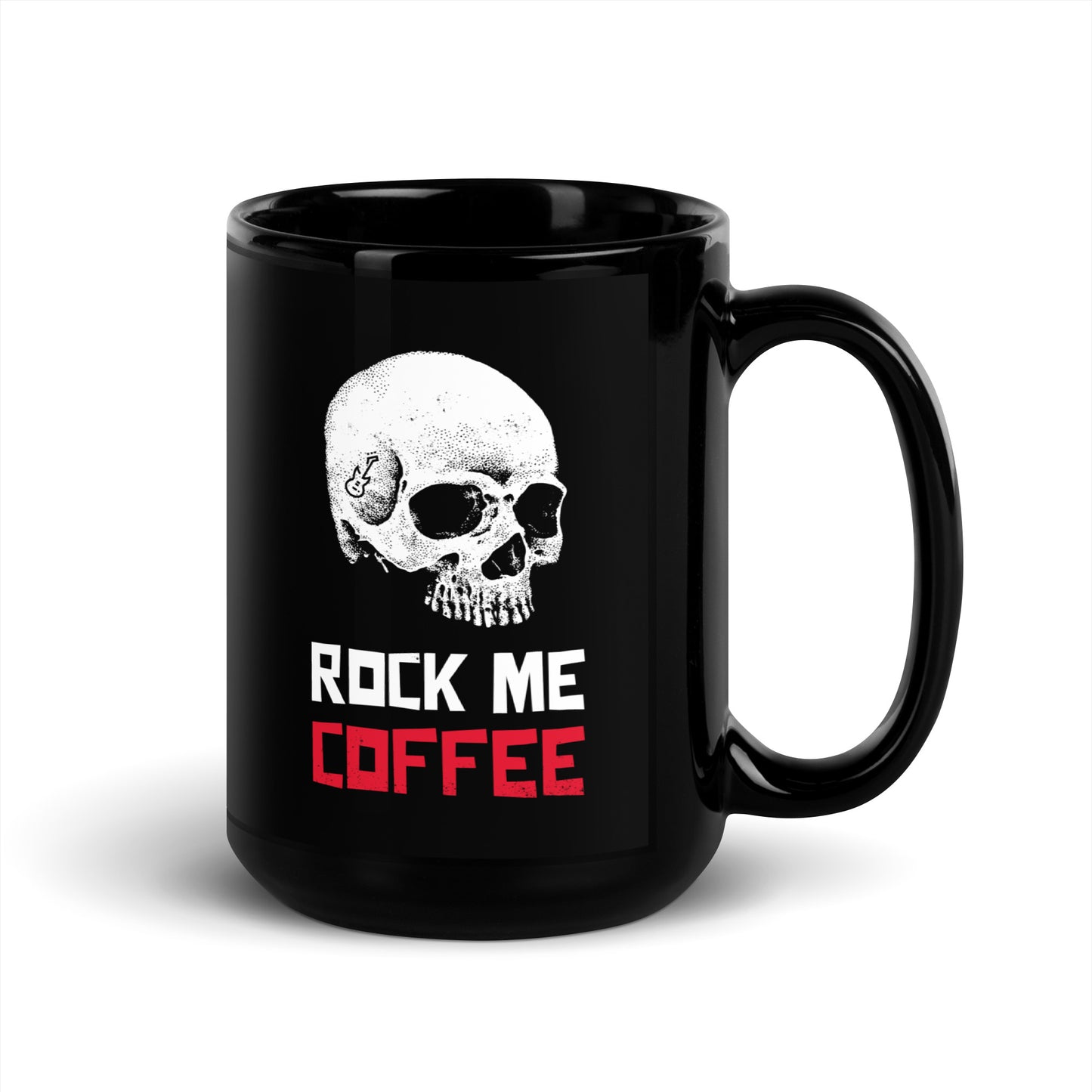 ROCK ME/ROCK STAR - Black Glossy Mug