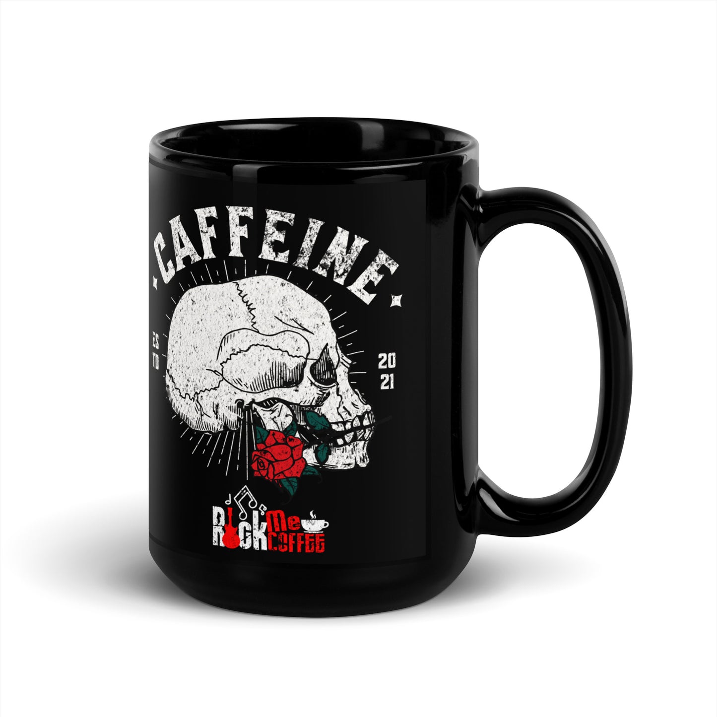 Caffeine - Black Glossy Mug