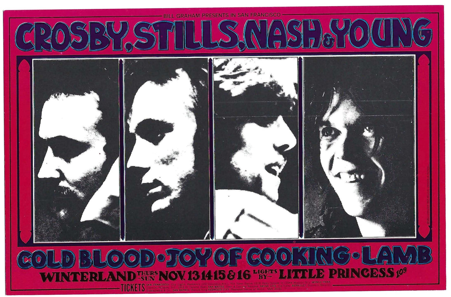 Crosby, Stills, Nash & Young Handbill - Nov 13, 1969