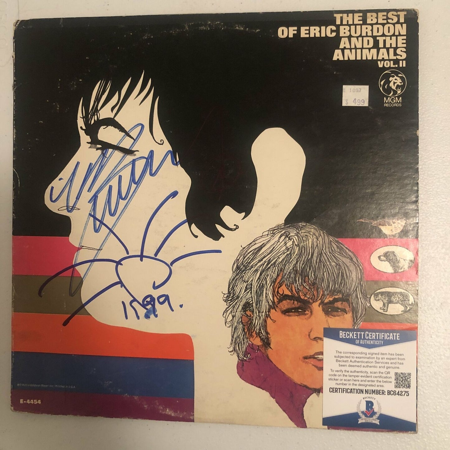 The Animals Autograph Signed -The Best Of - Album Record - Eric Burdon - Beckett Authentication